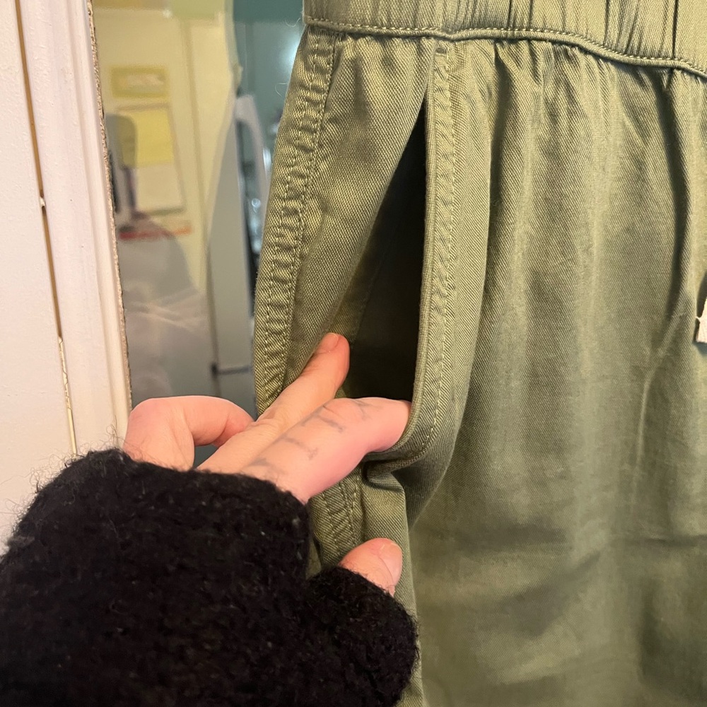 Womens sz L Pact Olivine “Daily Twill” Drawstring mid weight casual work pants - Picture 5 of 5